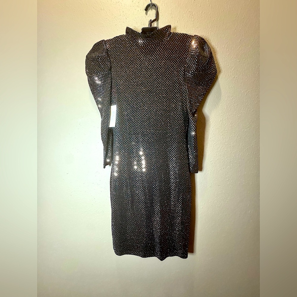Glamorous Long Sleeve Metallic Dress